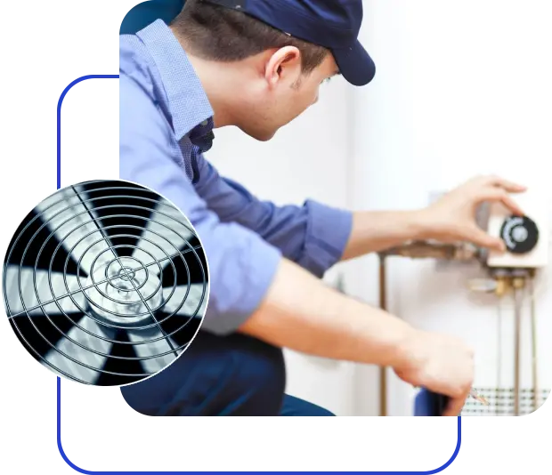 A man working on an air conditioner